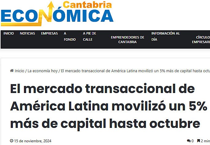 El mercado transaccional de Amrica Latina moviliz un 5% ms de capital hasta octubre